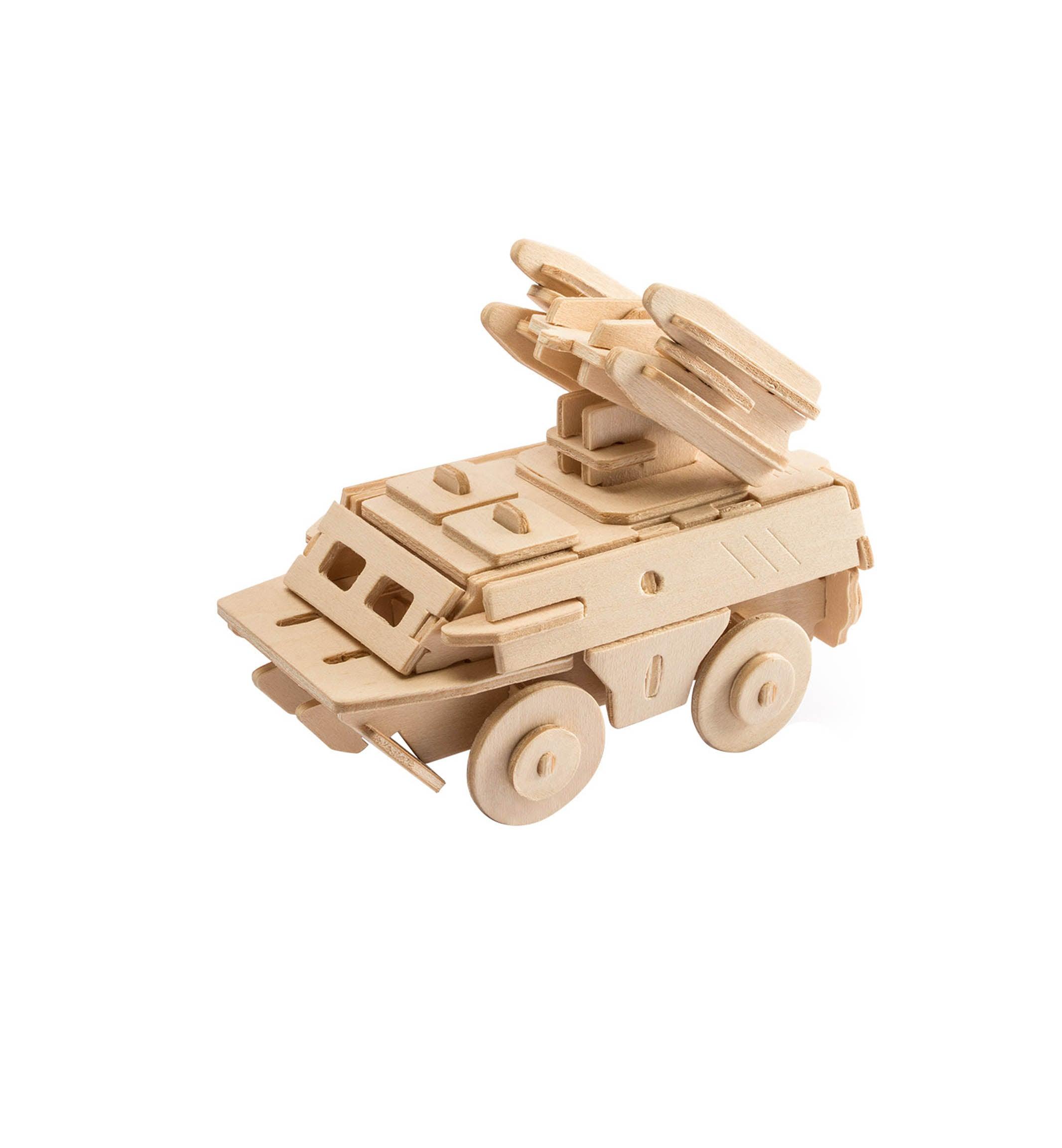 Hands Craft DIY Miniatures 3D Classic Wooden Puzzle | Anti-Aircraft Vehicle 