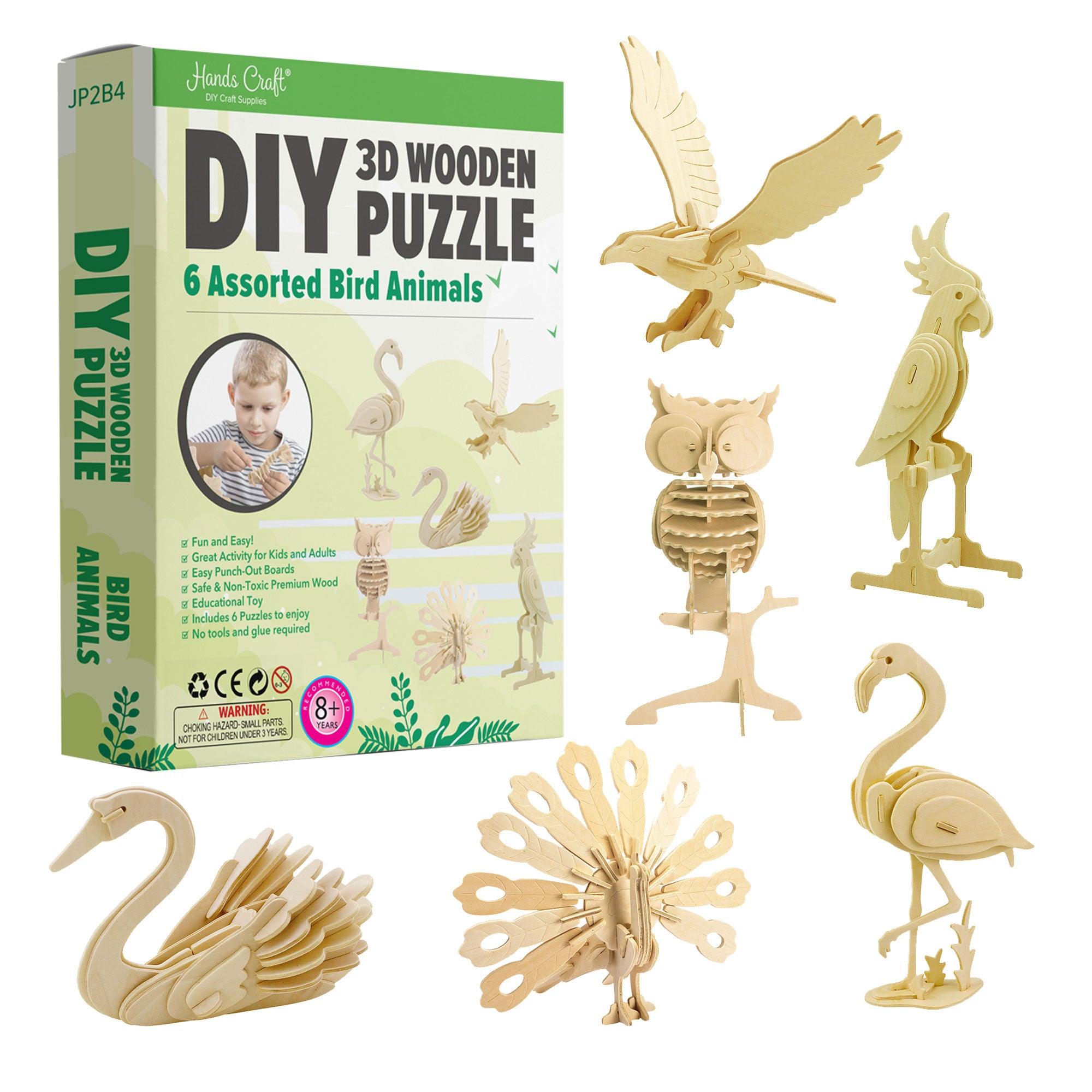 Hands Craft DIY Miniatures 3D Classic Wooden Puzzle | Birds