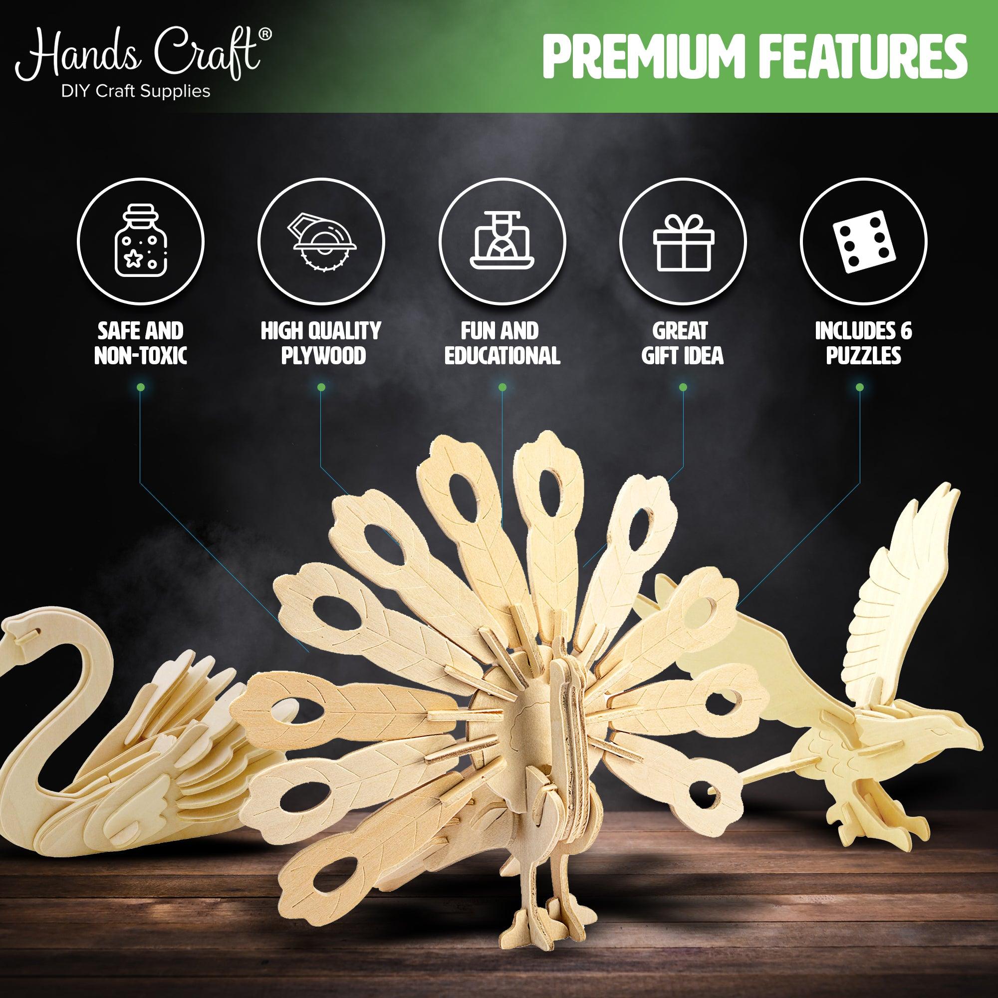 Hands Craft DIY Miniatures 3D Classic Wooden Puzzle | Birds