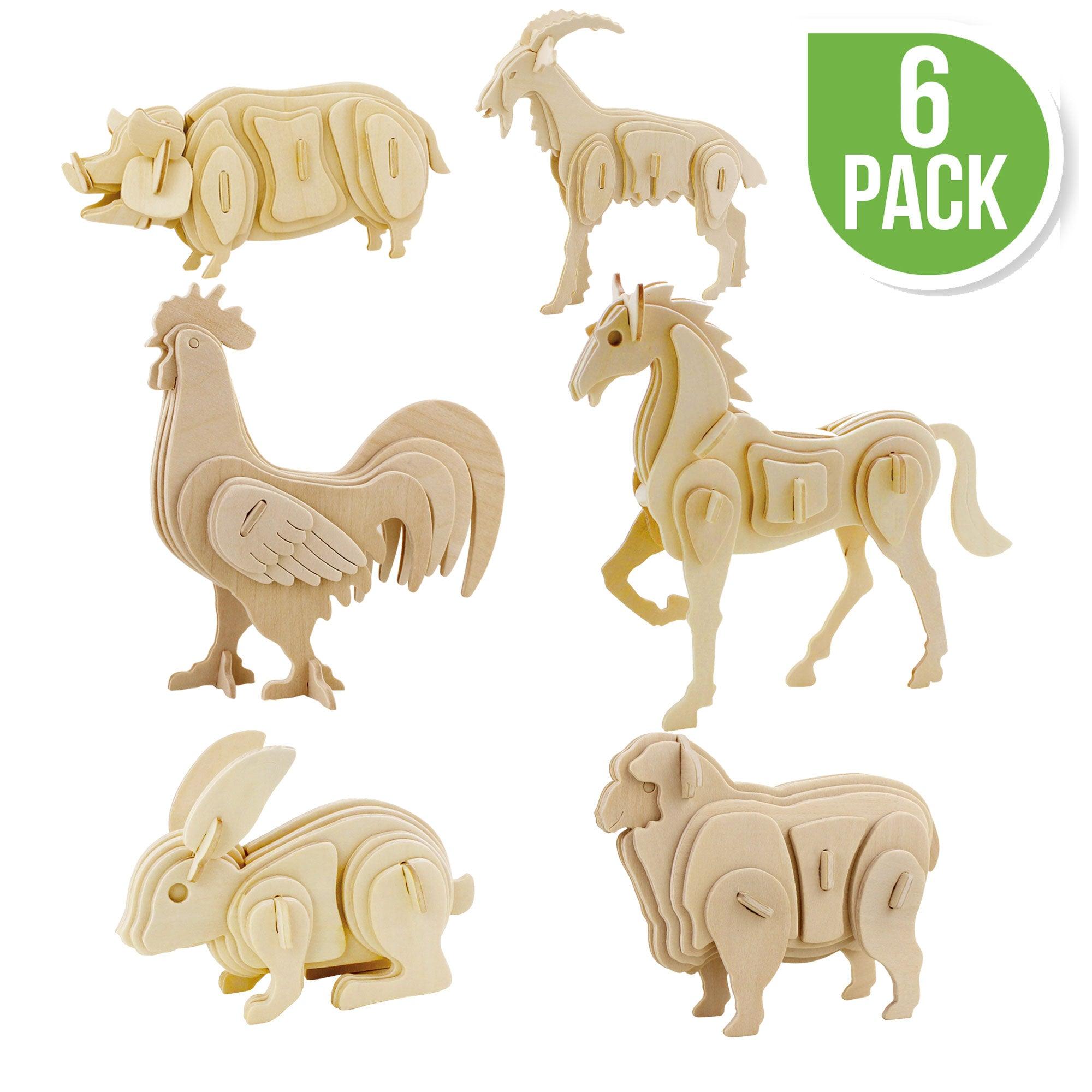 Hands Craft DIY Miniatures 3D Classic Wooden Puzzle | Farm Animals