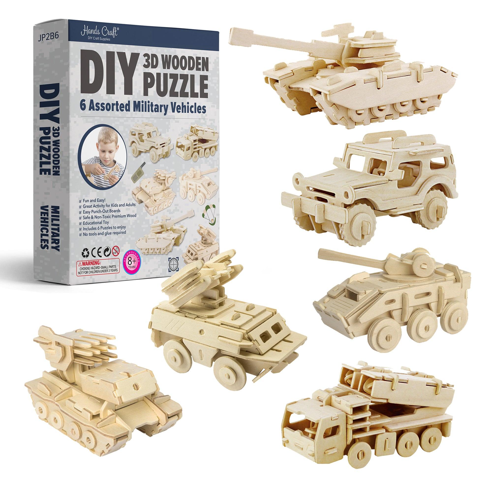 Hands Craft DIY Miniatures 3D Classic Wooden Puzzle | Military Vehicles