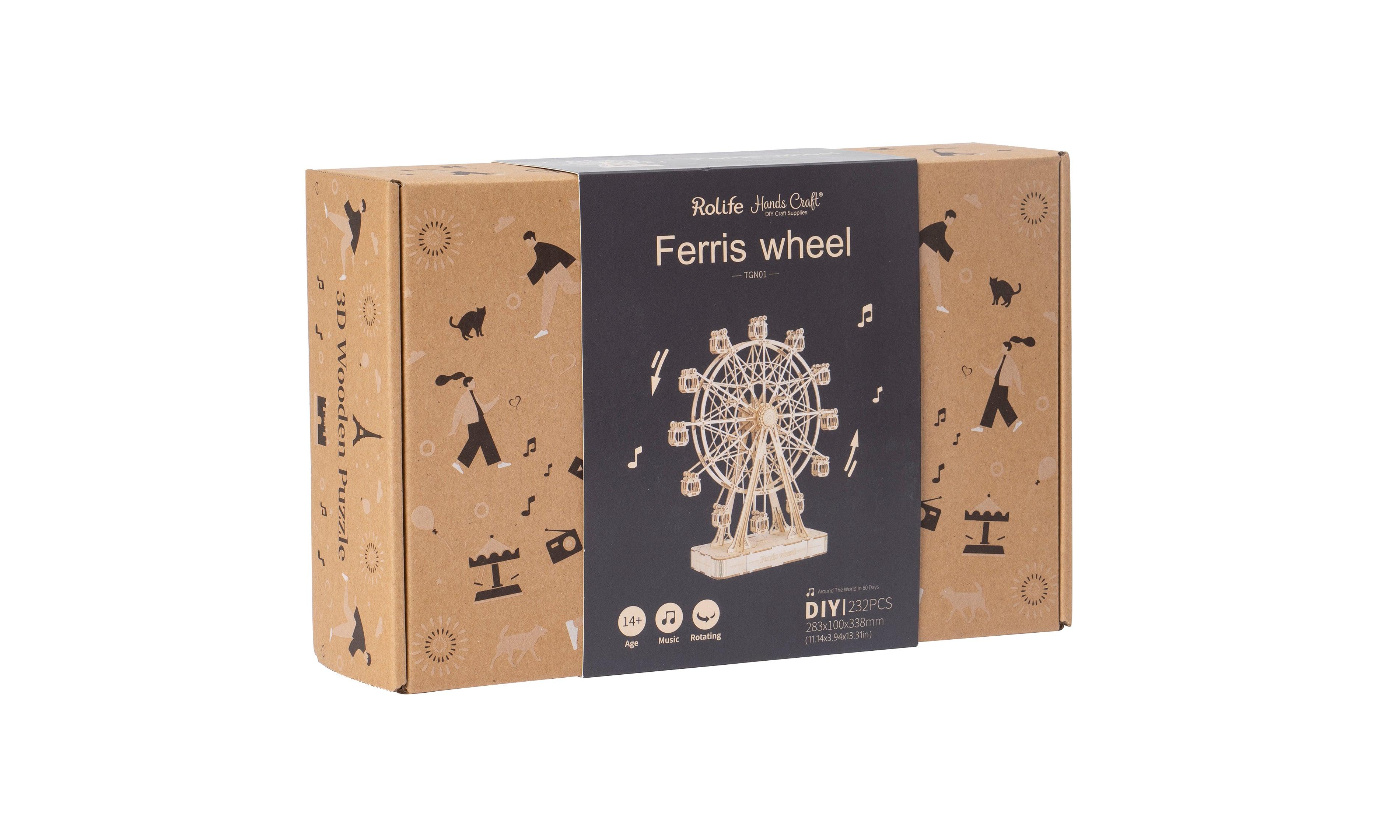 Hands Craft DIY Miniatures 3D Wooden Music Box Puzzle | Ferris Wheel