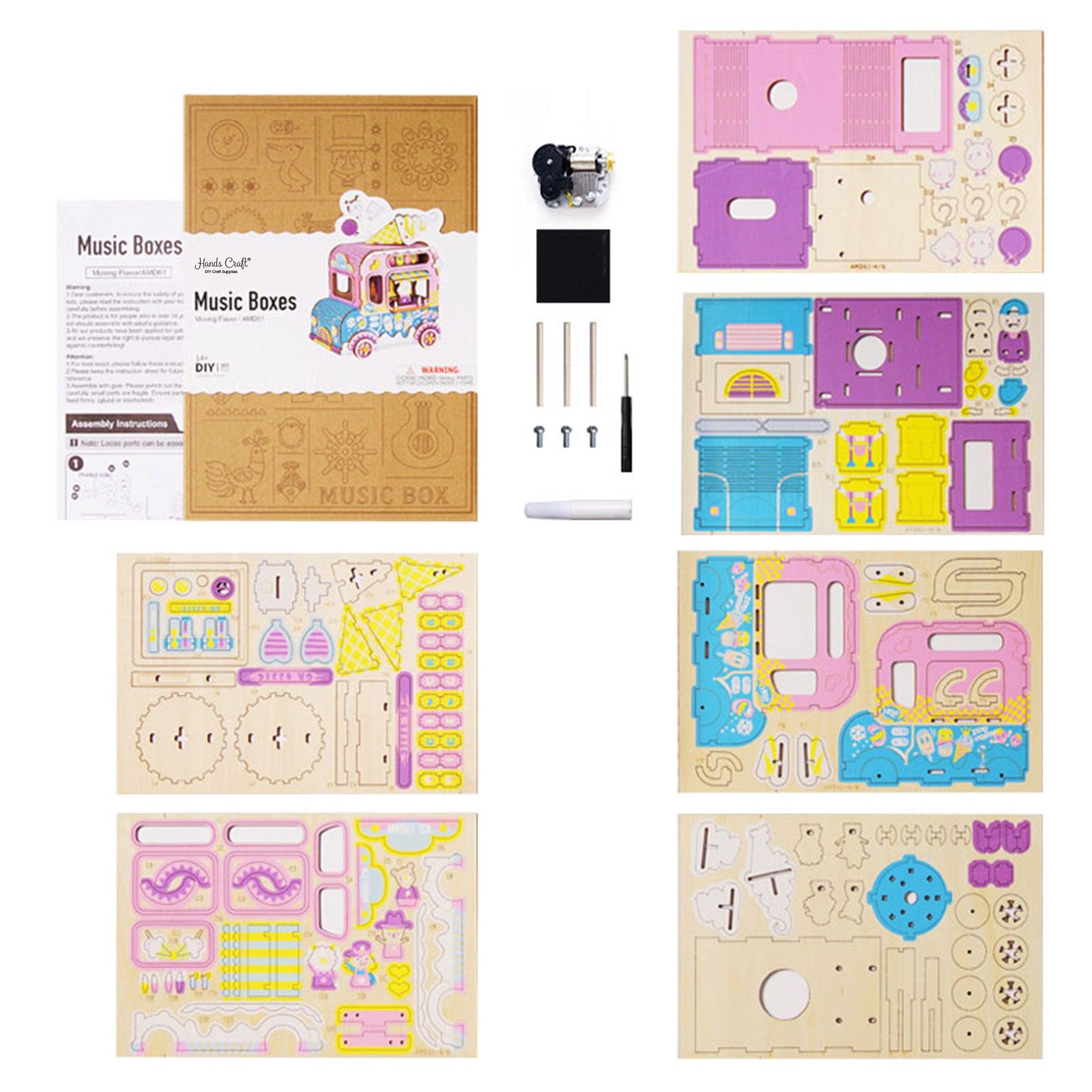 Hands Craft DIY Miniatures 3D Wooden Music Box Puzzle | Moving Flavors