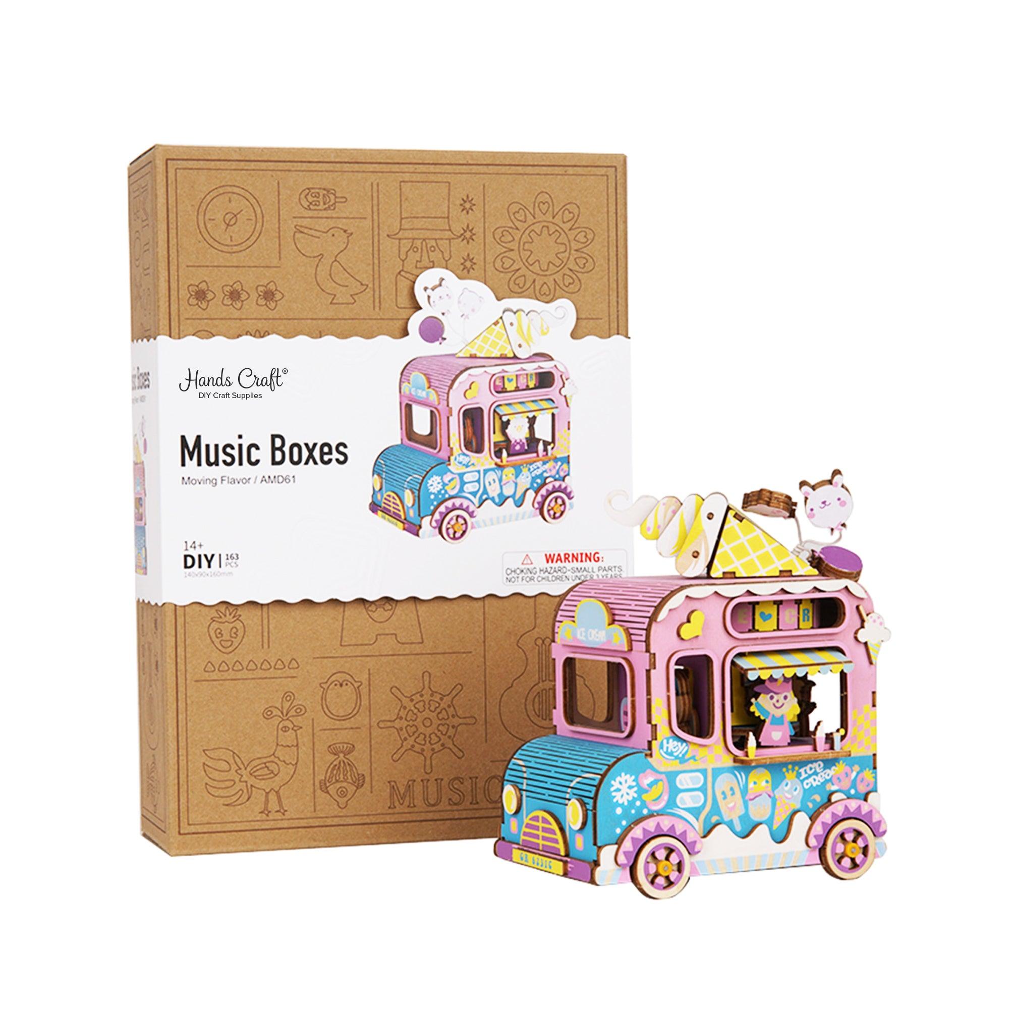 Hands Craft DIY Miniatures 3D Wooden Music Box Puzzle | Moving Flavors