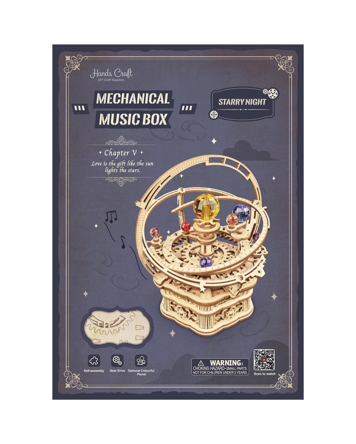 Hands Craft DIY Miniatures 3D Wooden Music Box Puzzle | Starry Night
