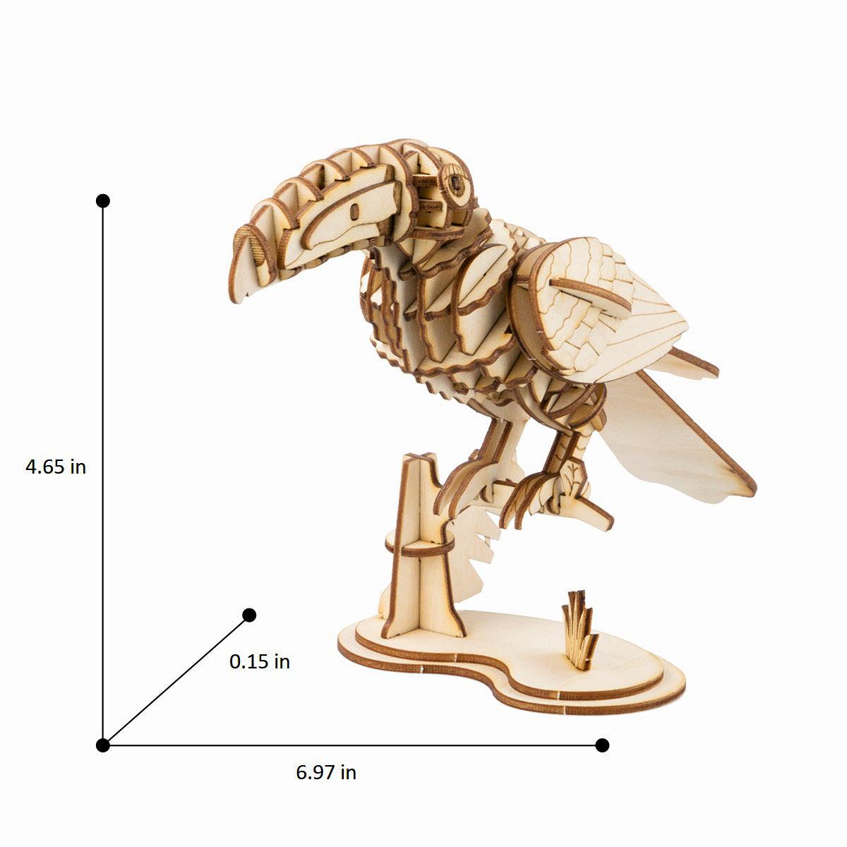 Hands Craft DIY Miniatures 3D Wooden Puzzle | Birds Animals (3-Pack)
