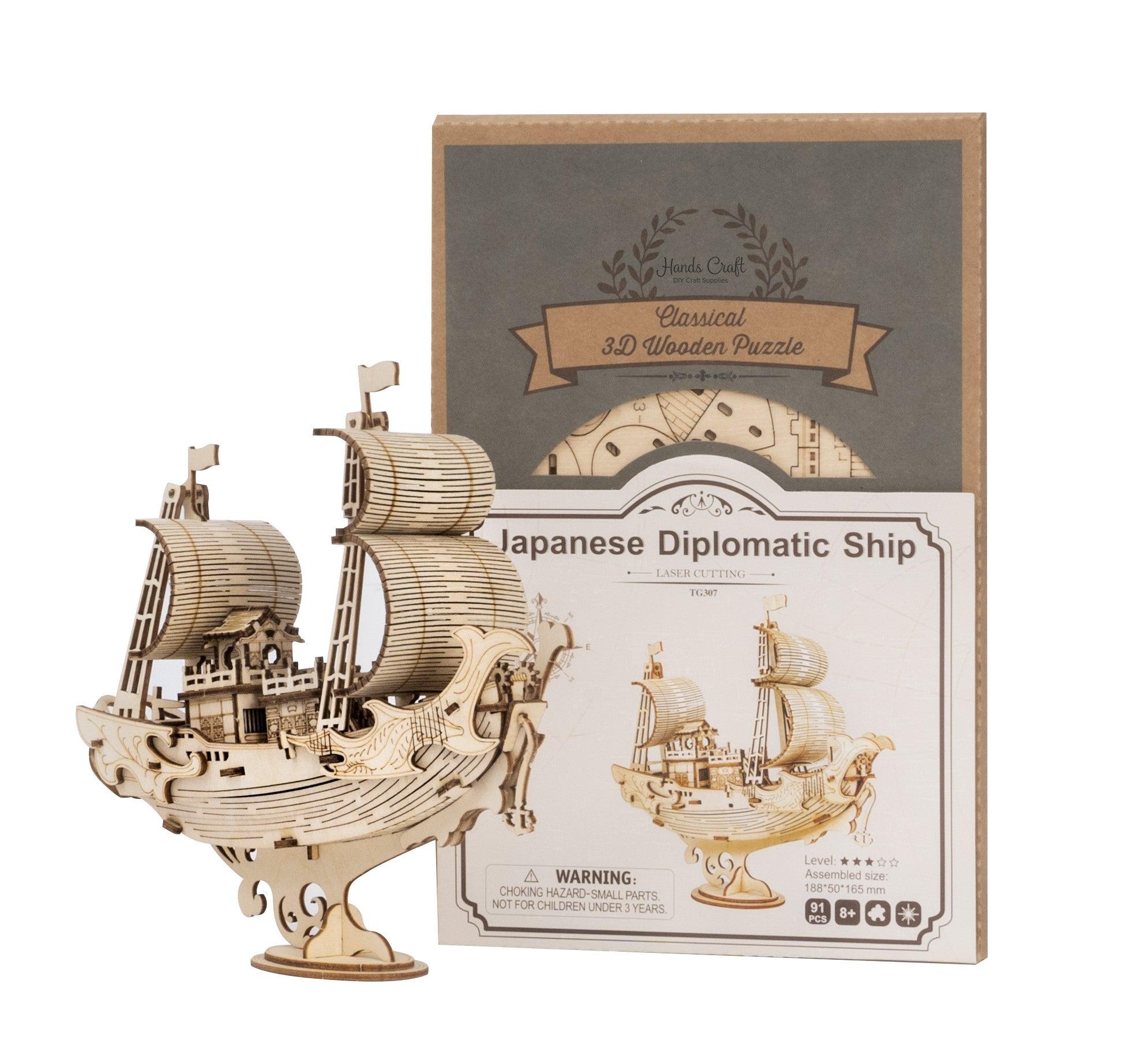 Hands Craft DIY Miniatures 3D Wooden Puzzle | Japanese Diplomatic Ship