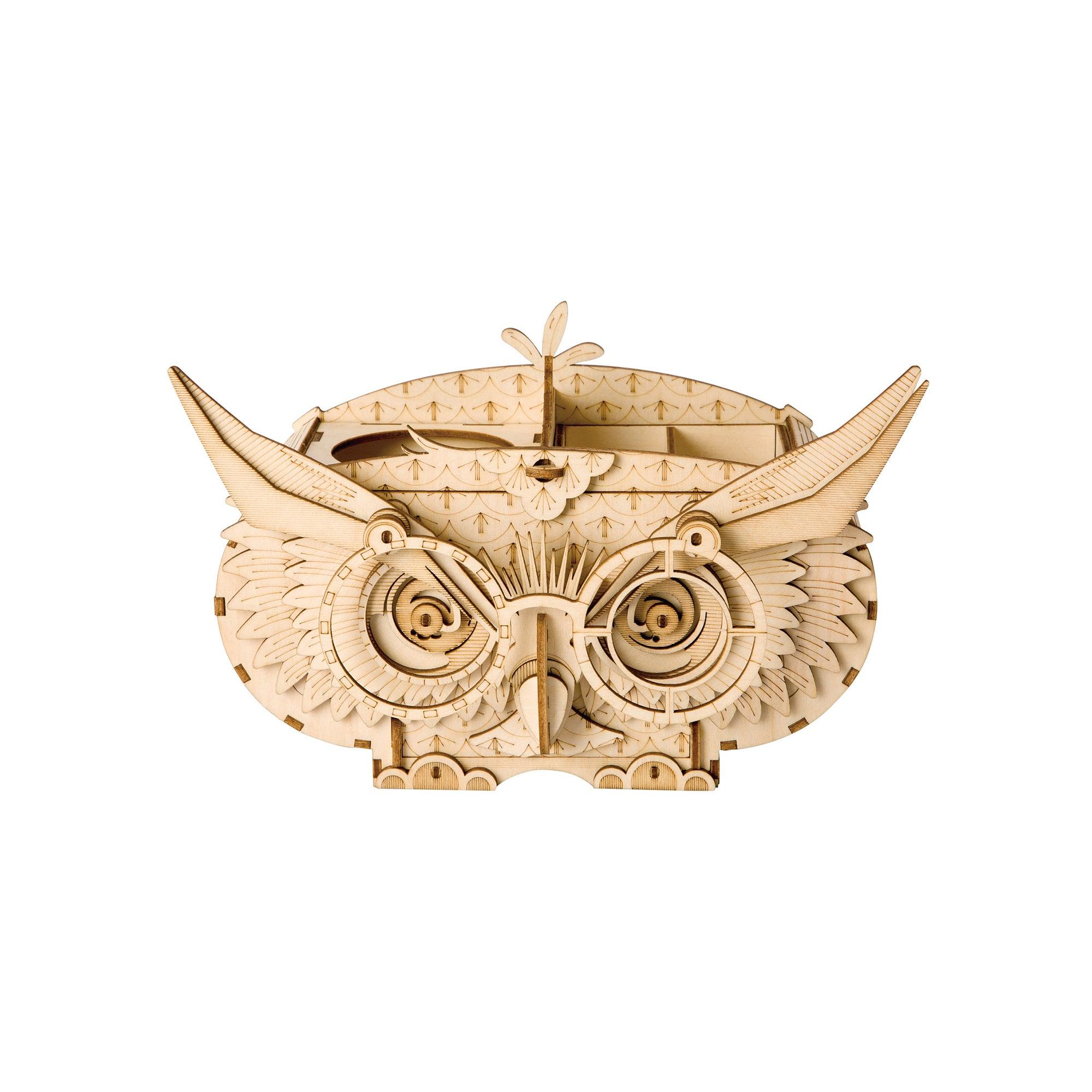 Hands Craft DIY Miniatures 3D Wooden Puzzle | Owl Stationery Box