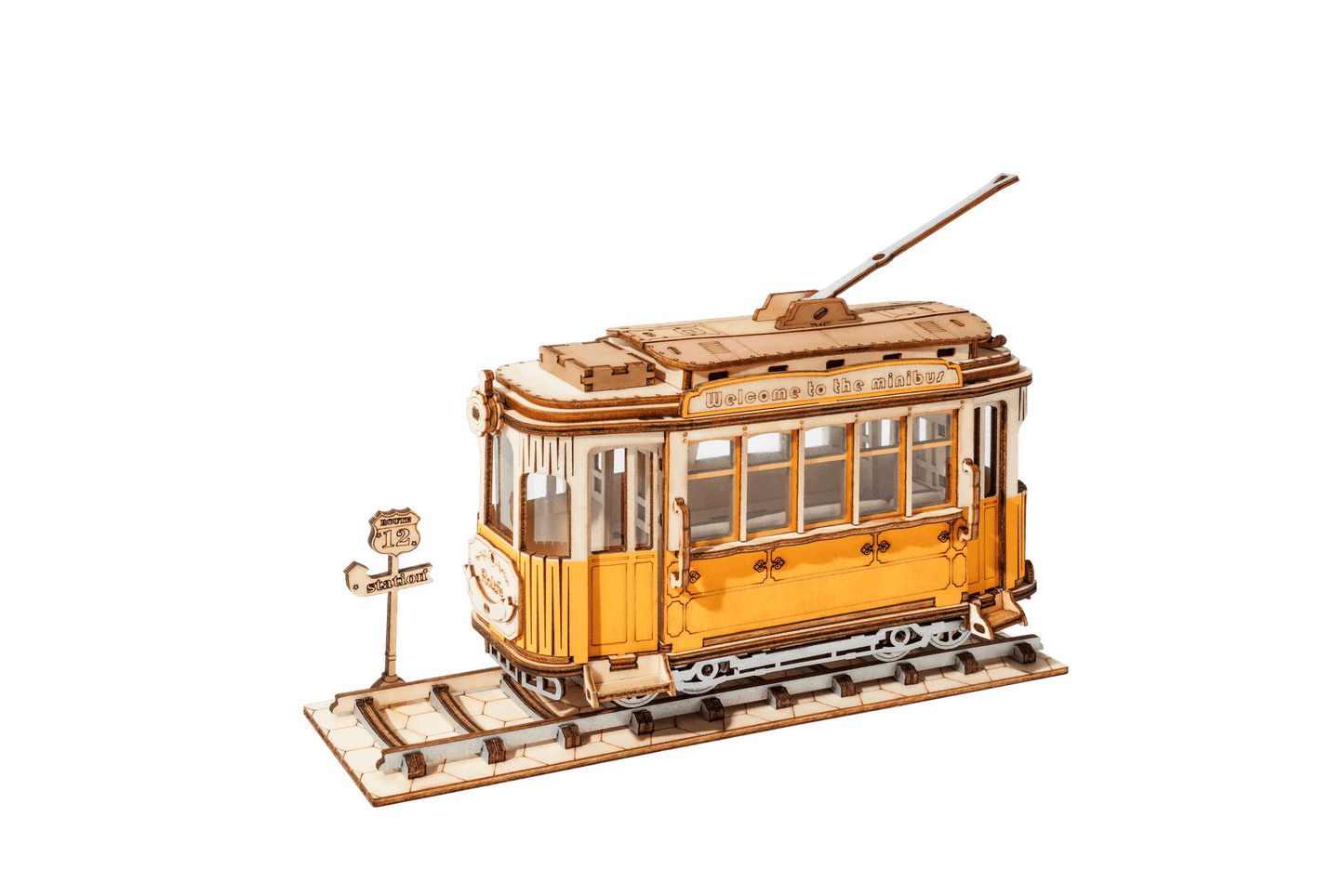 Hands Craft DIY Miniatures 3D Wooden Puzzle | Yellow Trolley