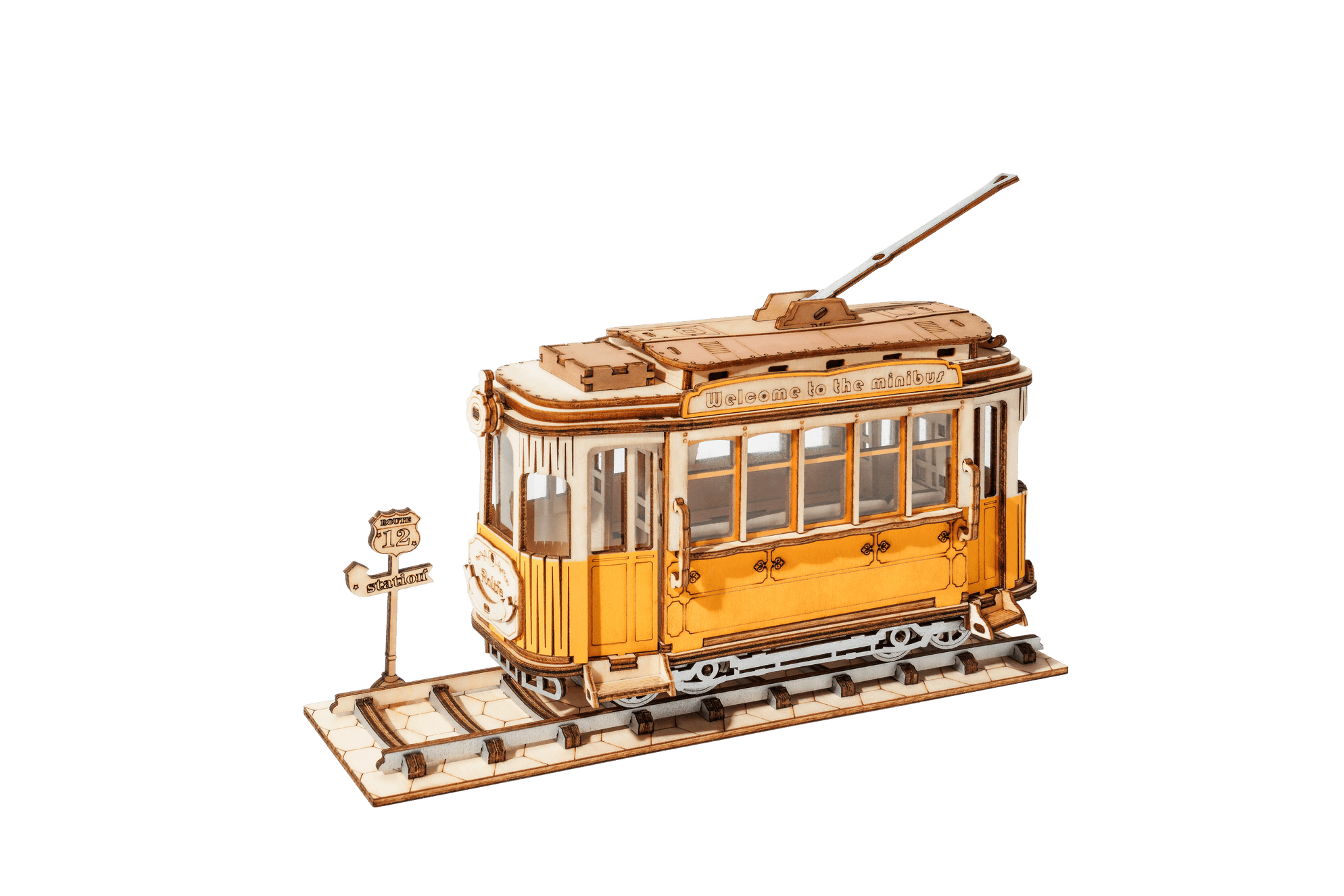 Hands Craft DIY Miniatures 3D Wooden Puzzle | Yellow Trolley