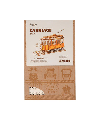 Hands Craft DIY Miniatures 3D Wooden Puzzle | Yellow Trolley