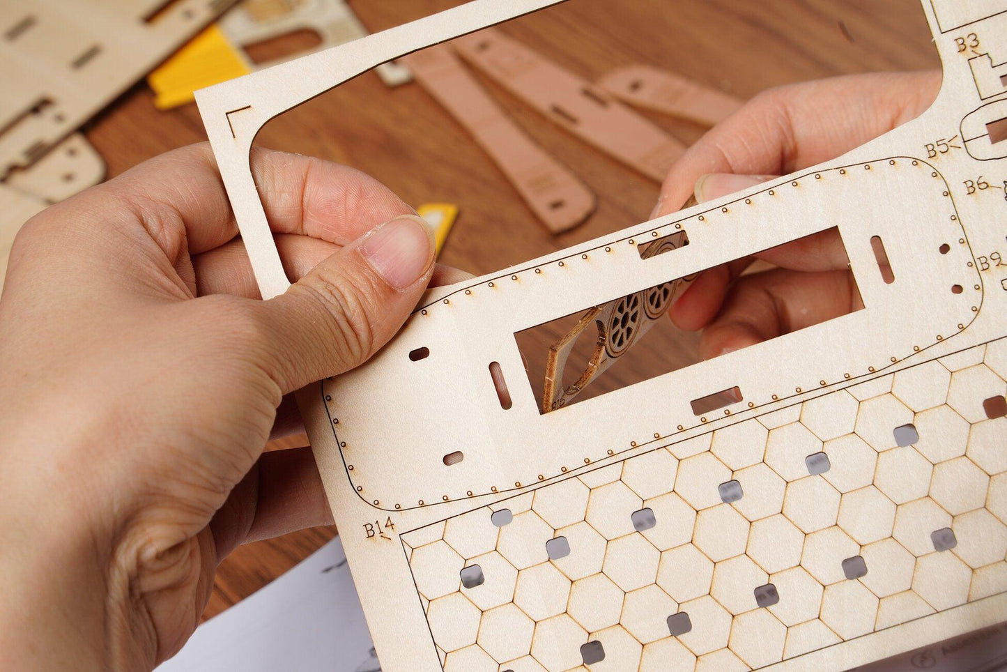 Hands Craft DIY Miniatures 3D Wooden Puzzle | Yellow Trolley