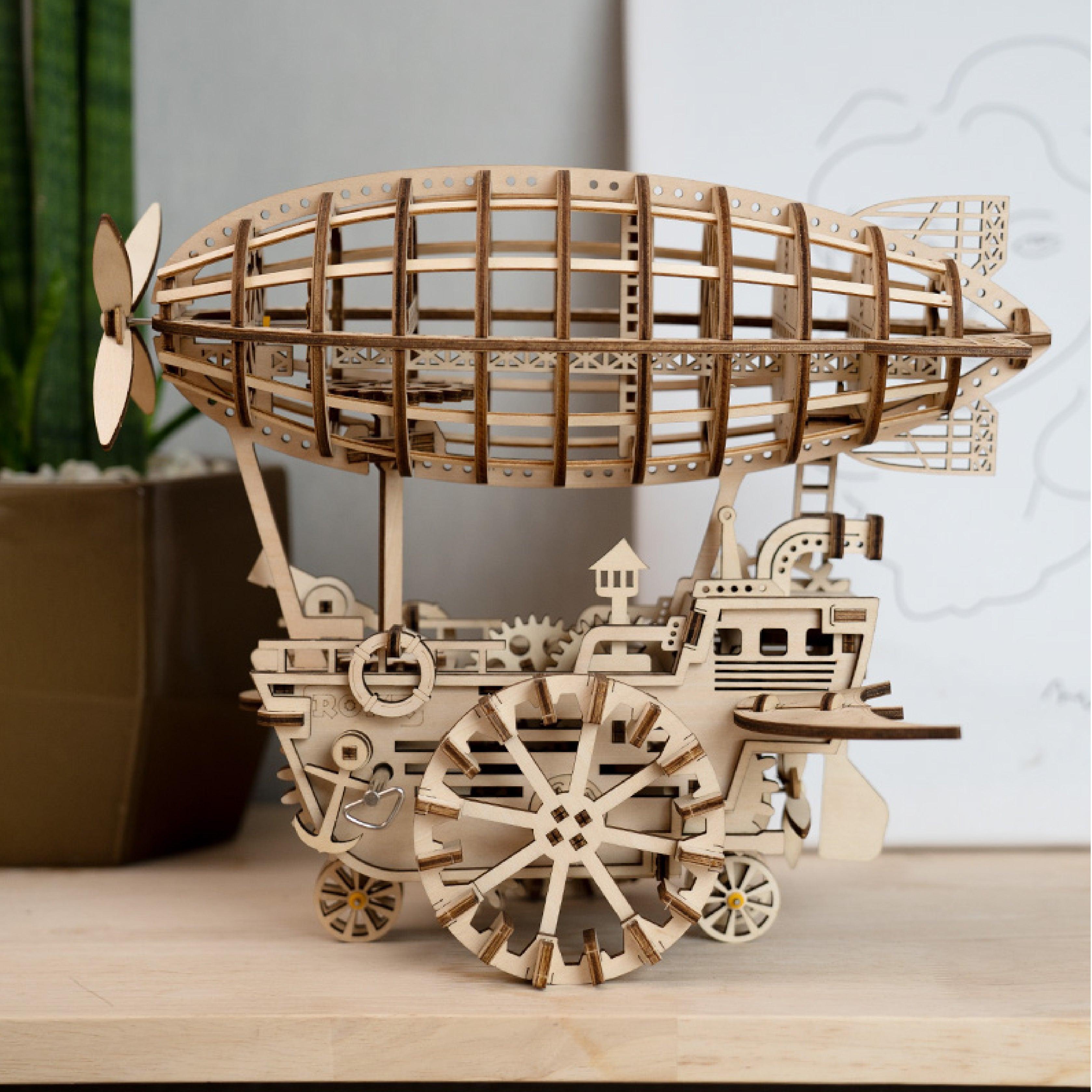 Hands Craft DIY Miniatures Mechanical 3D Wooden Puzzle | Air Vehicle