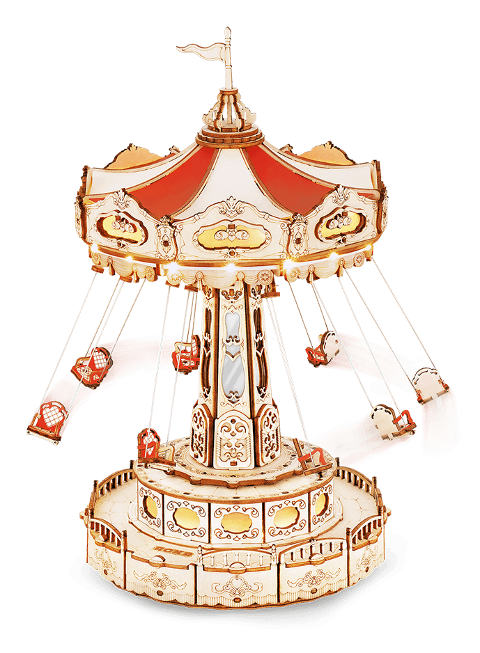 Hands Craft DIY Miniatures Mechanical 3D Wooden Puzzle | Swing Ride