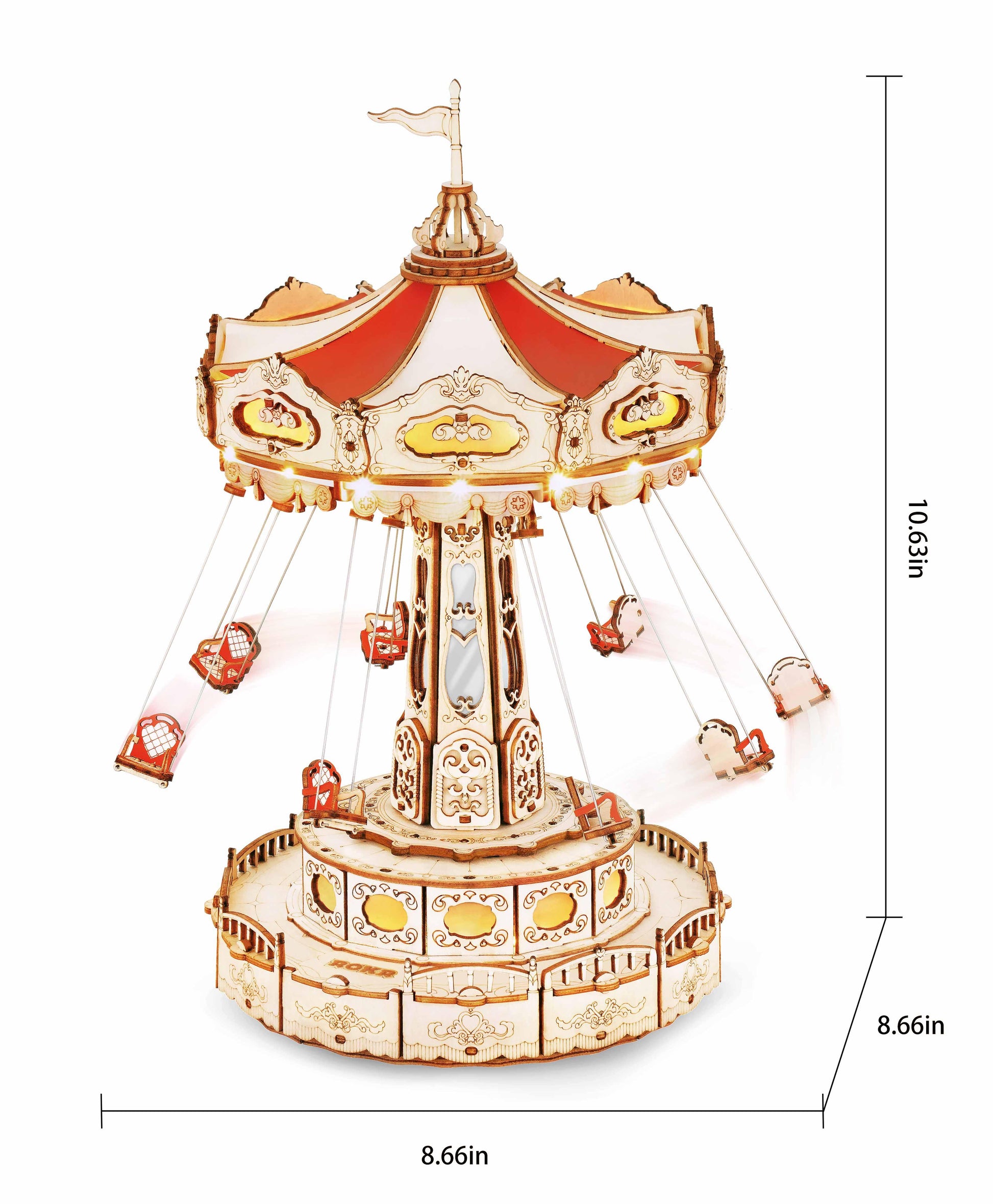 Hands Craft DIY Miniatures Mechanical 3D Wooden Puzzle | Swing Ride