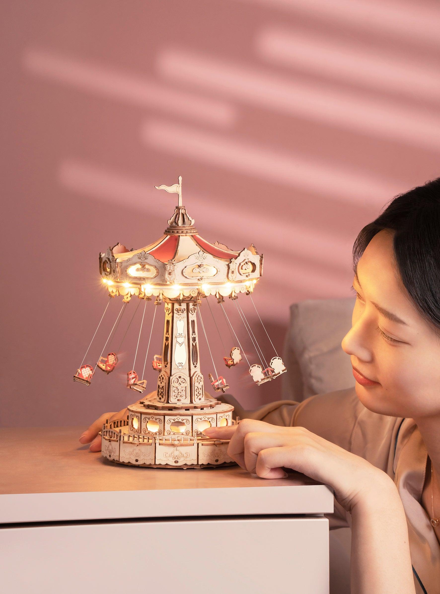 Hands Craft DIY Miniatures Mechanical 3D Wooden Puzzle | Swing Ride