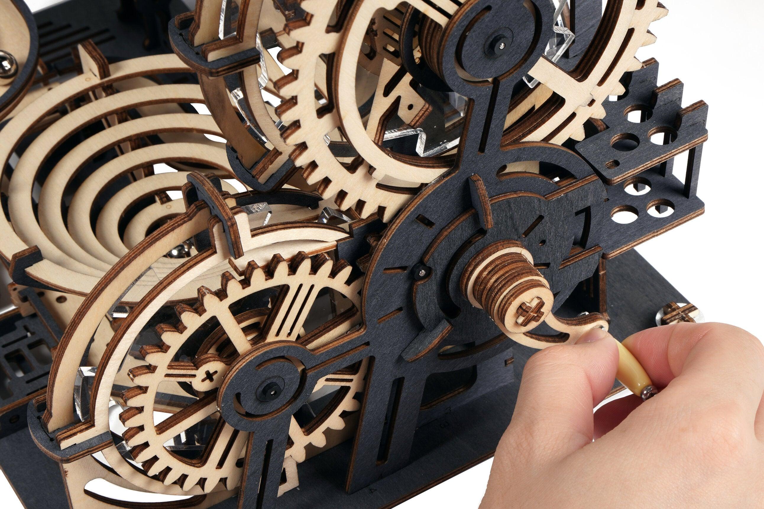 Hands Craft DIY Miniatures Mechanical Marble Run Wooden Puzzle | Marble Night City