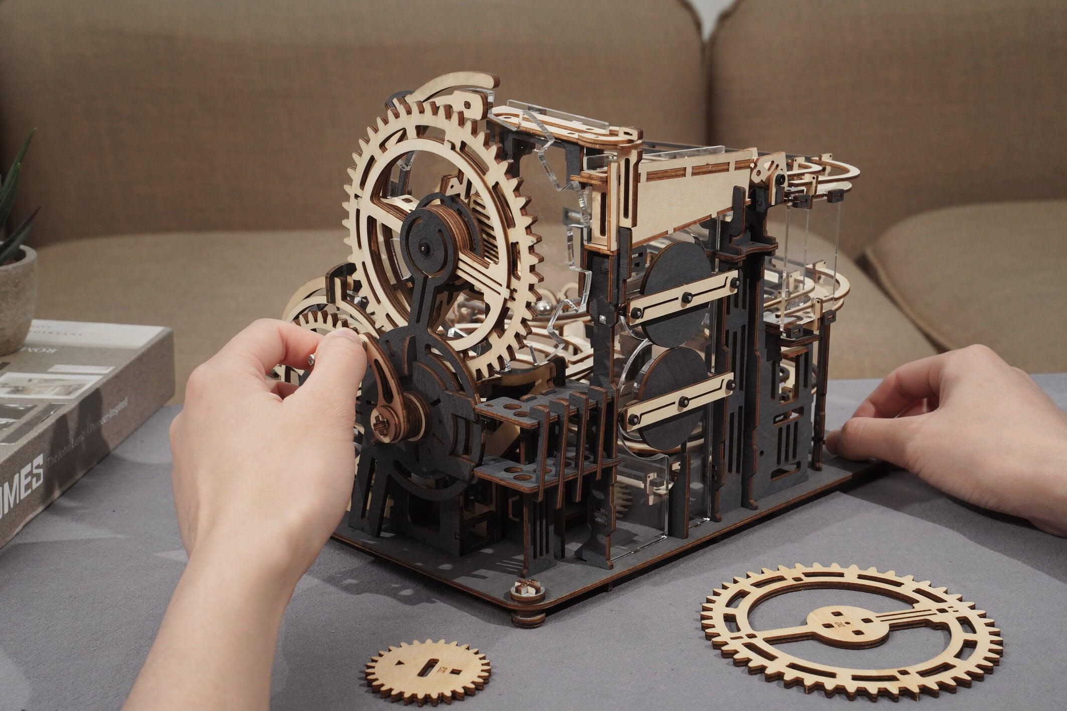 Hands Craft DIY Miniatures Mechanical Marble Run Wooden Puzzle | Marble Night City 