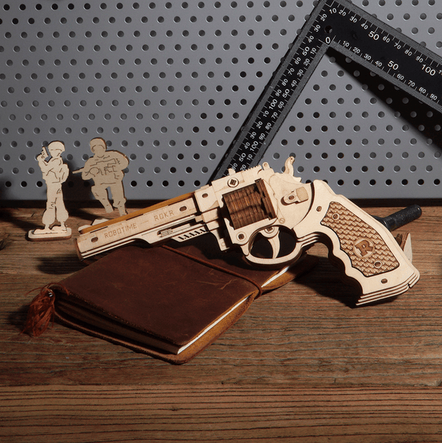 3D Mechanical Wooden Puzzle | Corsac M60 Rubber Band Gun - Hands Craft US, Inc.