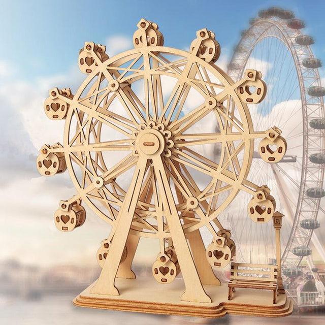 3D Modern Wooden Puzzle | Ferris Wheel - Hands Craft US, Inc.