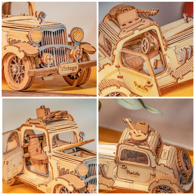 3D Modern Wooden Puzzle | Vintage Car - Hands Craft US, Inc.