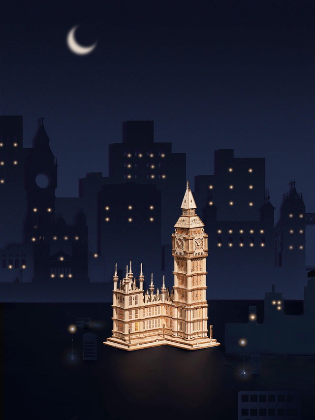 3D Modern Wooden Puzzle | Big Ben with LED Lights - Hands Craft US, Inc.