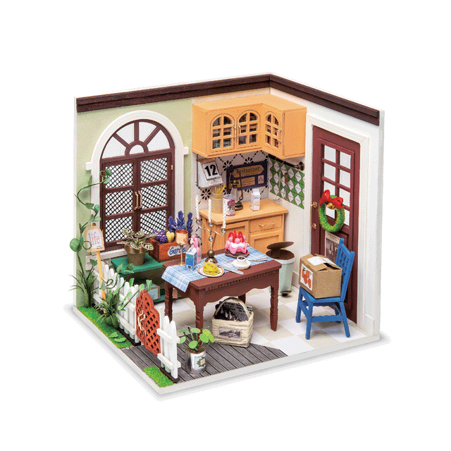 DIY Dollhouse Miniature Kit | Mrs Charlie's Dining Room - Hands Craft US, Inc.