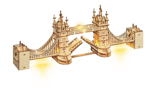 3D Modern Wooden Puzzle | Tower Bridge with LED Lights - Hands Craft US, Inc.